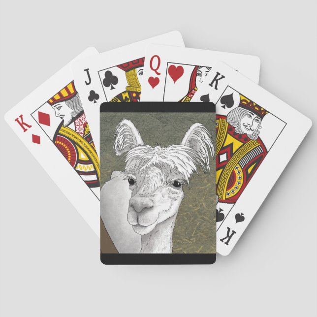 Alpaca Porträtt 2 Casinokort (Baksidan)