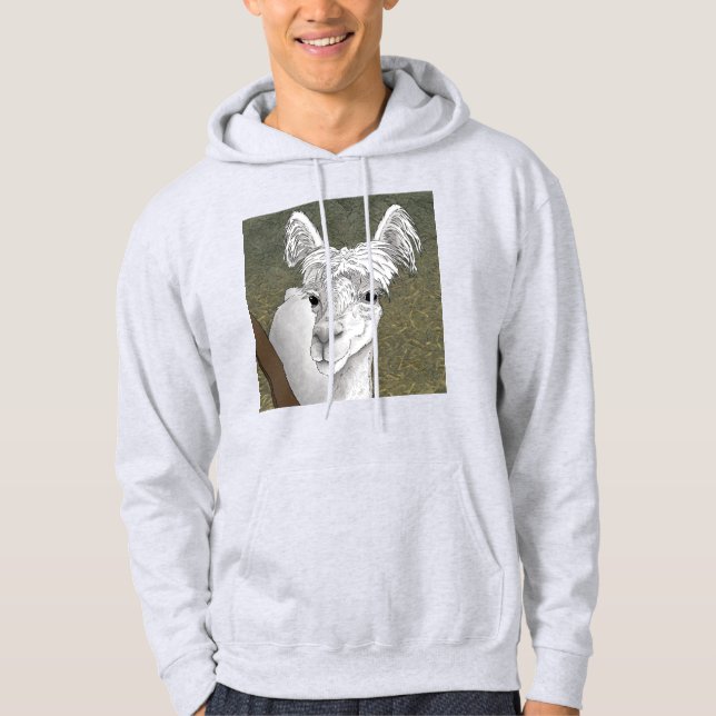 Alpaca Porträtt 2 Hoodie (Framsida)