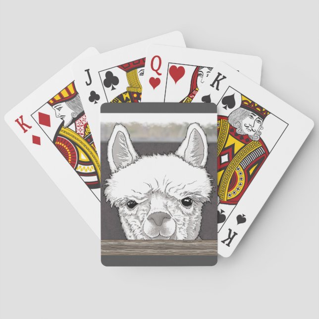 Alpaca Porträtt Casinokort (Baksidan)