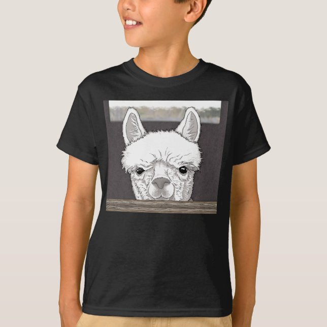 Alpaca Porträtt T Shirt (Framsida)