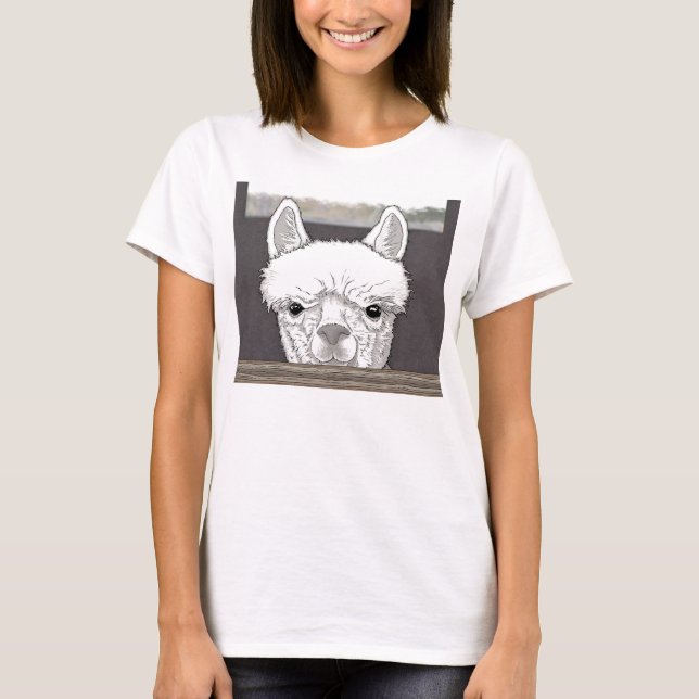 Alpaca Porträtt T Shirt (Framsida)