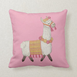 Alpaca roligt - ljusa barnkuddar kudde