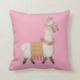 Alpaca roligt - ljusa barnkuddar kudde