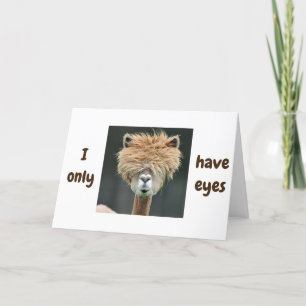 ALPACA SÄGER ***JAG HAR ENDAST ÖGON FÖR DIG*** HELGKORT