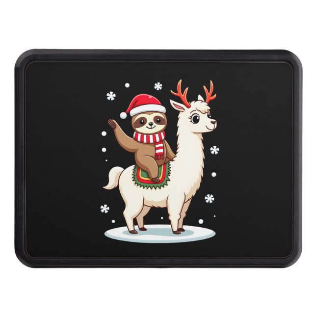 Alpaca Sloth Christmas (3) Dragkroksskydd (Framsidan)