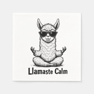 Alpaca Stanna Lugn Llamaste Loama Yoga Funny Pappersservett