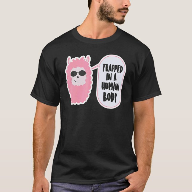 Alpaca   Sunglasses Alpaca in a Human Body T Shirt (Framsida)