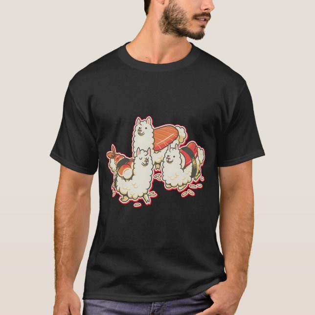 Alpaca Sushi Niguiri T Shirt (Framsida)