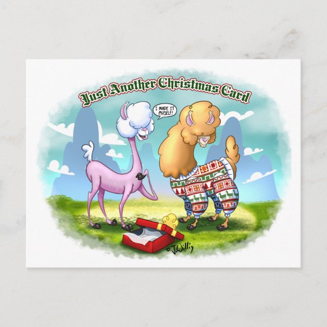 ALPACA SVETTROJ av Jeff Willis Art Helg Vykort (Framsida)
