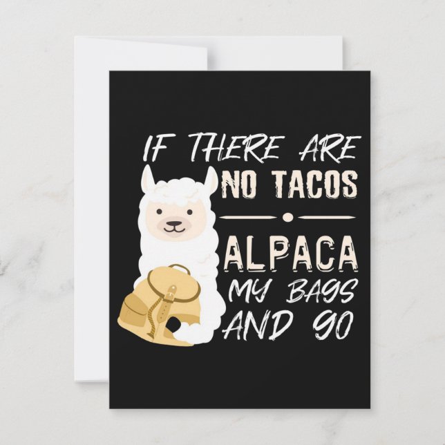 Alpaca Taco Tacos Alpaca Inbjudningar (Framsida)