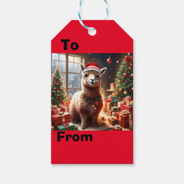 "Alpaca the Presenter: A julklapp" Presentetikett (Framsidan)