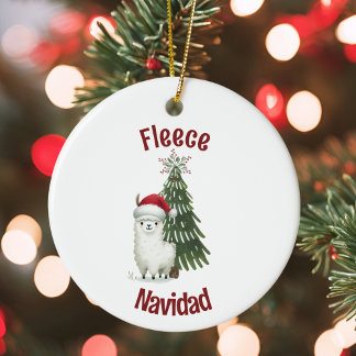 Alpaca Ull Navidad Julgransprydnad Keramik