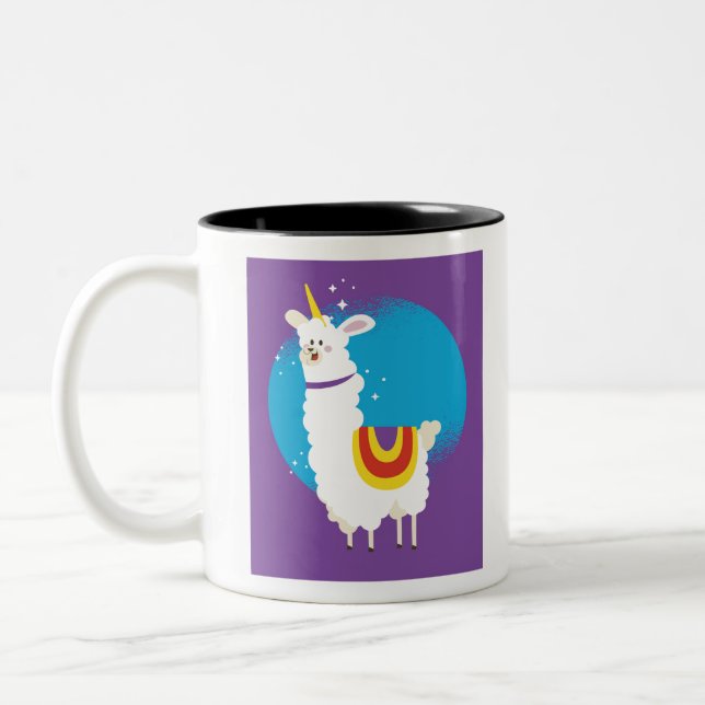 Alpaca Unicorn Två-Tonad Mugg (Vänster)