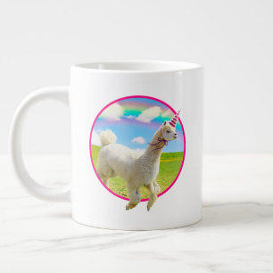 Alpaca Unicorn under Rainbow Himlar Jumbo Mugg