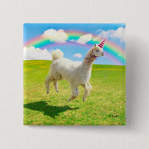 Alpaca Unicorn under Rainbow Himlar Knapp