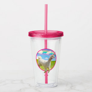Alpaca Unicorn under Rainbow Himlar Take Away Mugg