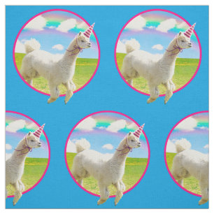 Alpaca Unicorn under Rainbow Himlar Tyg