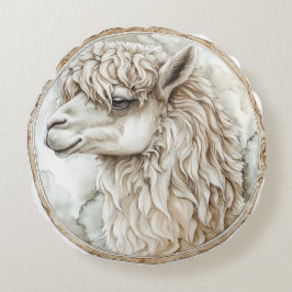 Alpaca Vild Tame och Timless Collection Rund Kudde