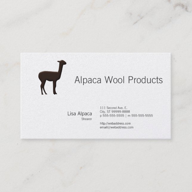 Alpaca Visitkort (Framsida)