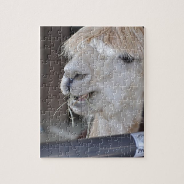 Alpaca, vit pussel (Vertikal)