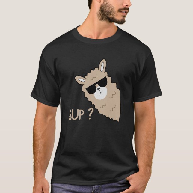 Alpaca with glasses  saying llama t shirt (Framsida)