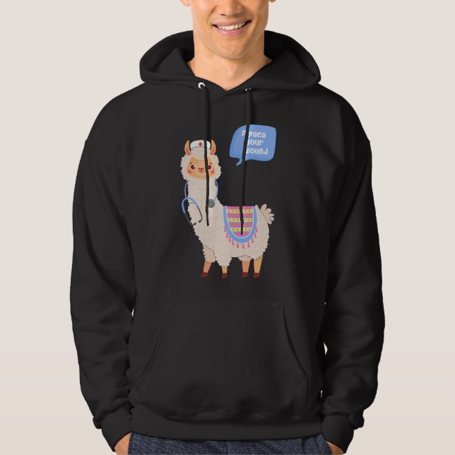 Alpaca Your Wound Cute Llama Wound Care Nurse Gift Hoodie (Framsida)
