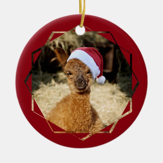 AlpacaChirstmas prydnad Julgransprydnad Keramik (Framsidan)