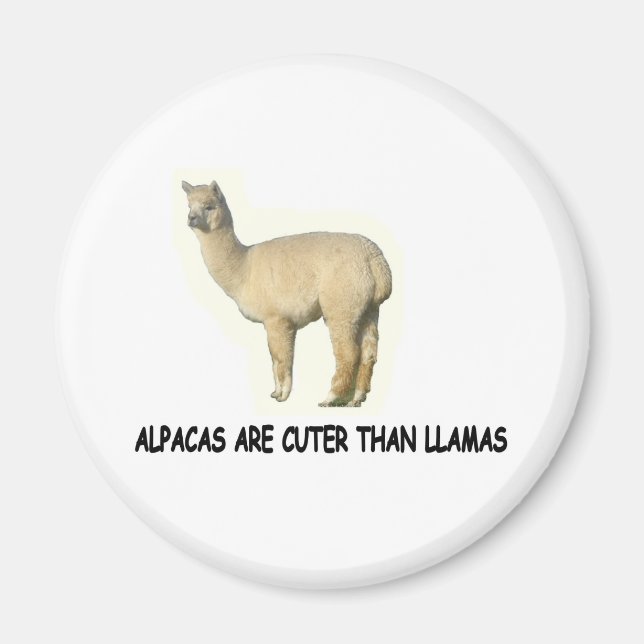 Alpacas är cuter än lamas magnet (Framsidan)