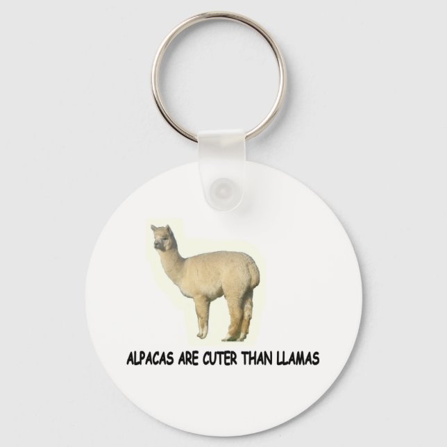 Alpacas är cuter än lamas nyckelring (Framsida)