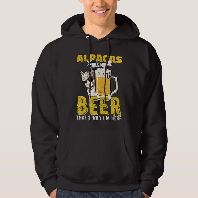 Alpacas beer alpaca alcohol hoodie (Framsida)