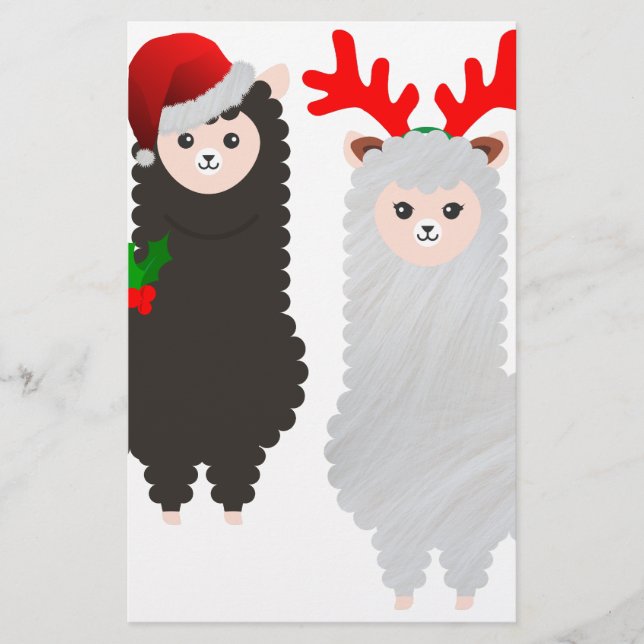 Alpacas christmas-renar brevpapper (Framsida)