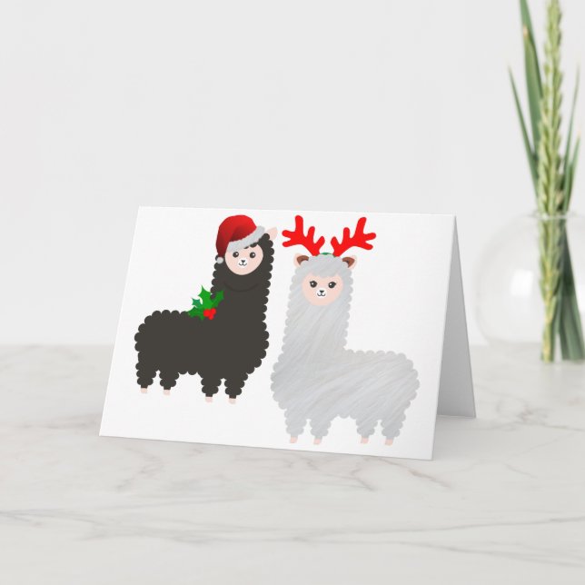 Alpacas christmas-renar helgkort (Framsida)