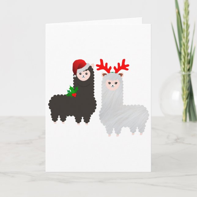 Alpacas christmas-renar helgkort (Framsida)