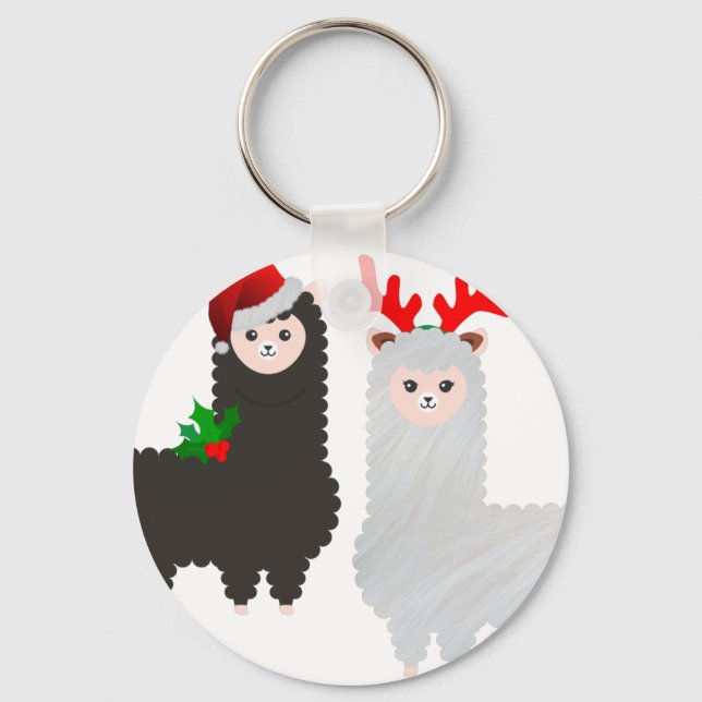 Alpacas christmas-renar nyckelring (Framsida)
