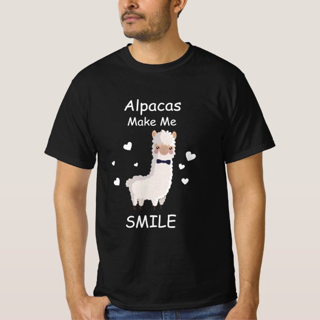 Alpacas Låt mig le, Llama Älskare Gift T Shirt (Framsida)