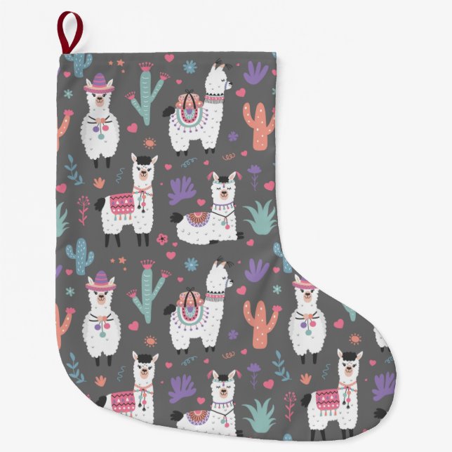 Alpacas/Llamas Stor Julstrumpa (Framsidan)