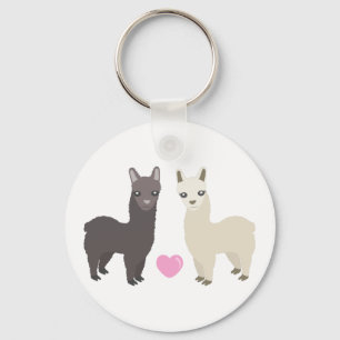 Alpacas och hjärta nyckelring