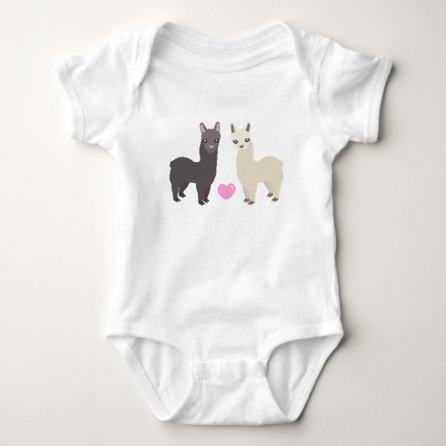 Alpacas och hjärta tee shirt (Framsida)