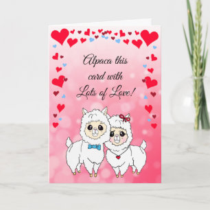 Alpacas och Lamas Funny Valentindagen Kort