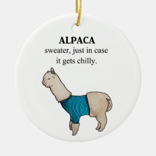Alpacatröja, den får precis i fall att som kylig julgransprydnad keramik
