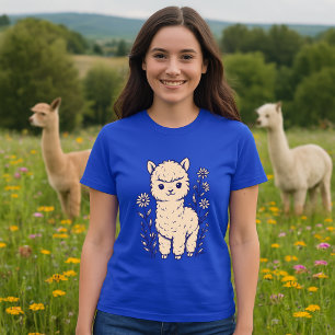 Alpacka Baby & Vilda Blommor T Shirt