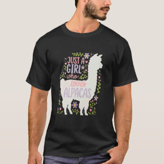 Alpacka Bara en tjej som älskar alpackor Roliga kv T Shirt
