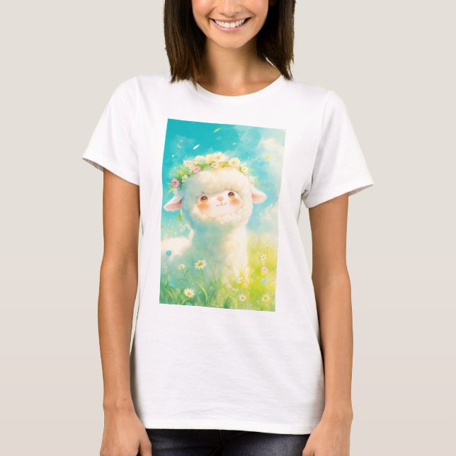 Alpacka blomkrona Bliss T Shirt (Framsida)