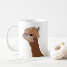 Alpacka Illustration Söt Kaffemugg