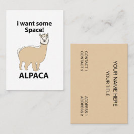 Alpacka Jag Vill Ha Lite Utrymme Rolig Alpacka Visitkort