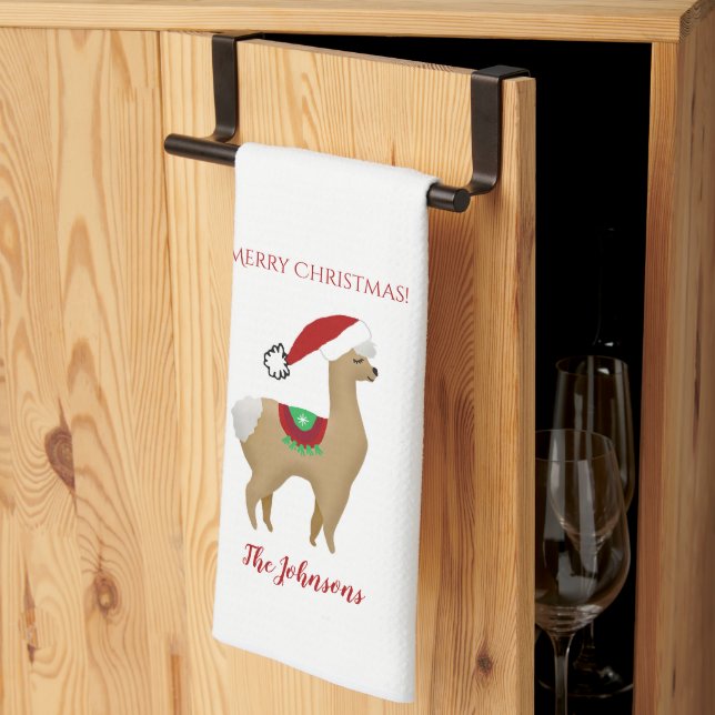 Alpacka julfirande dekoration köksduk kökshandduk (Thirds Fold)