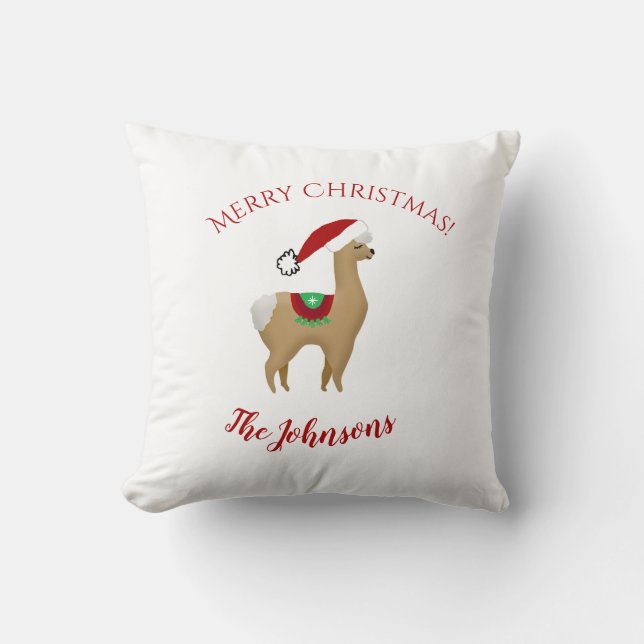 Alpacka julfirande dekorativ kuddthrow kudde (Framsida)