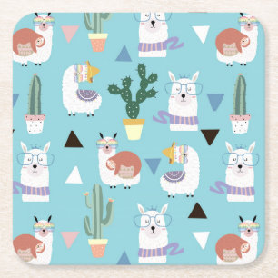 Alpacka/Lama-händelse Underlägg Papper Kvadrat