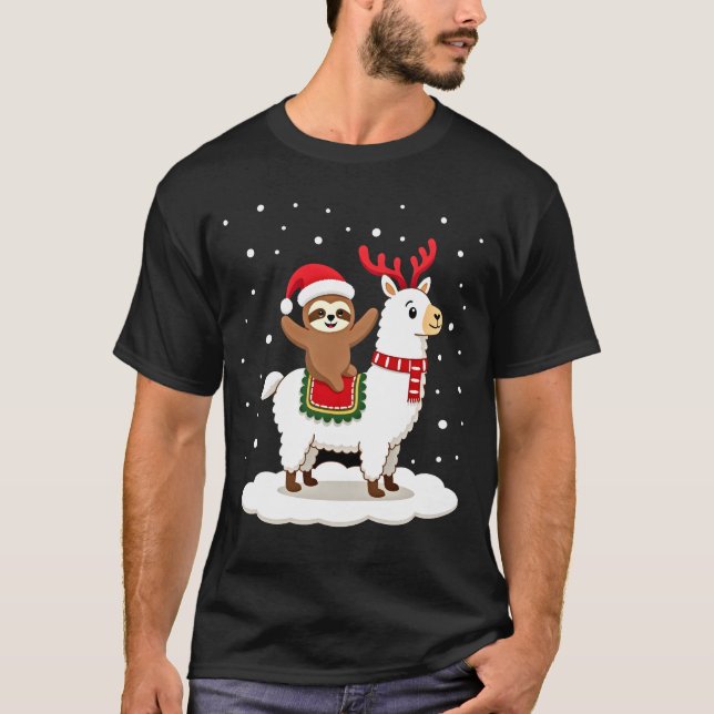Alpacka Seng Christmas T Shirt (Framsida)