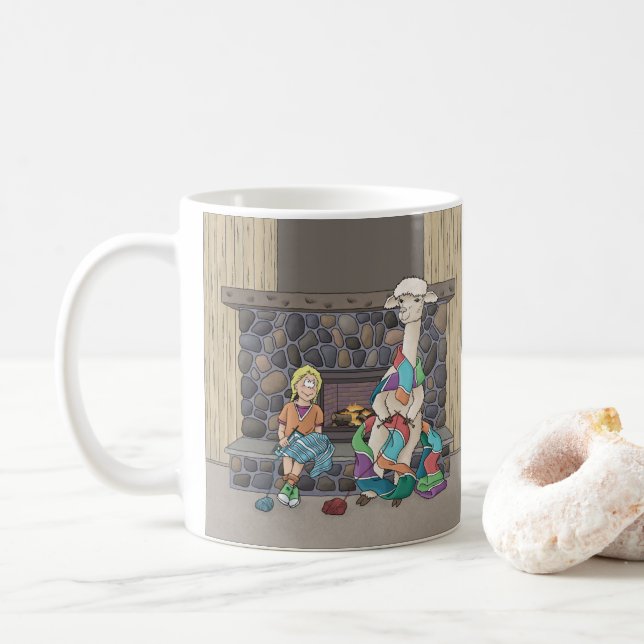 Alpacka Stickning Kaffemugg (Med munk)